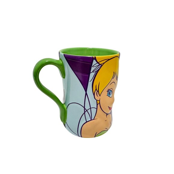 Rare TINKERBELL Coffee Mug Cup Disney 3D Raised Image, TINK Large Teacup, Green - Picture 3 of 5